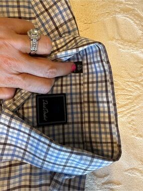 David Donahue Plaid Men's Dress Shirt EUC Preppy Classic Traditional
